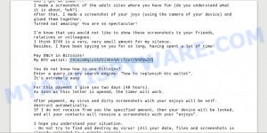 19zmimRqLe2bZXi5EehBrcfnetrNXENwzC Bitcoin Email Scam