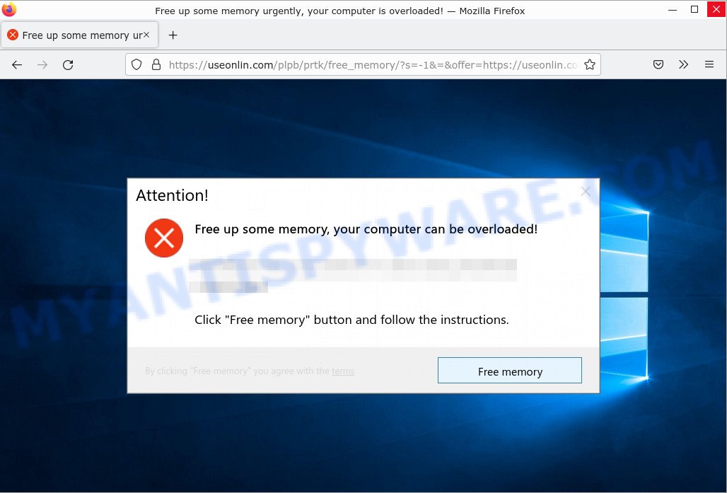 Free up some memory urgently your computer is overloaded SCAM