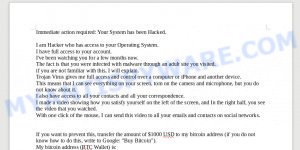 Your system devices has been Hacked Email Scam