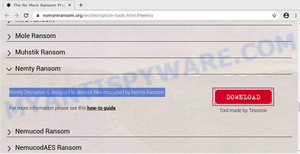 NEMTY decryption tool