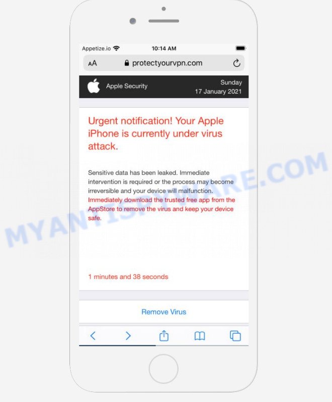 YOUR IPHONE HAS BEEN COMPROMISED scam