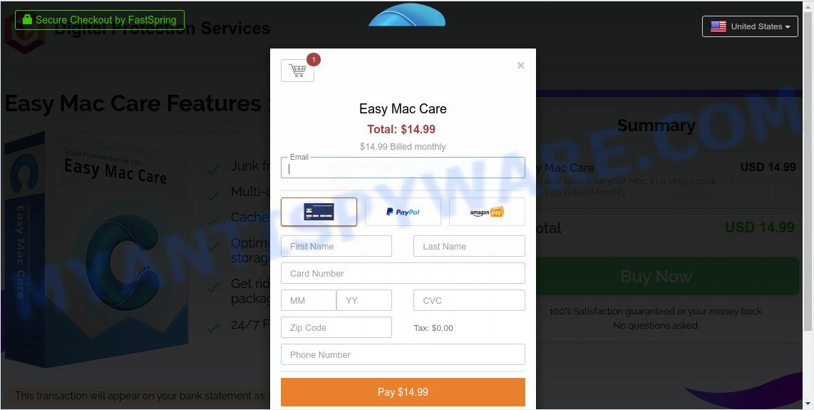 Easy Mac Care pay page