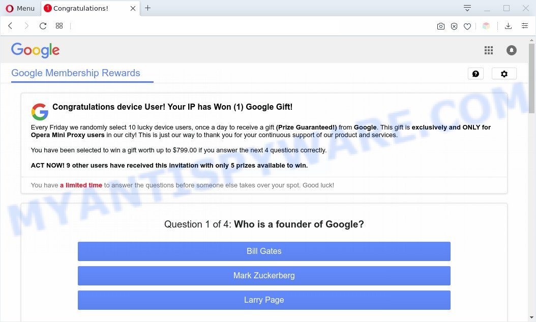 Google Membership Rewards scam