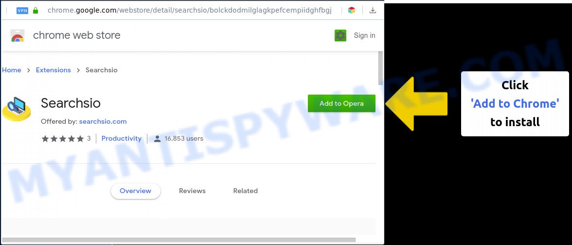 Searchsio install pop-up