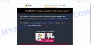 Your Norton Security subscription might have expired SCAM