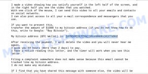 14YN1AMjSLfZAajj8sunGHkNxi6iC7aSkd Bitcoin Email Scam