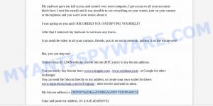 19DNX7dsEMzeuZU8RfaAoNNVVUDJPc6KCU Bitcoin Email Scam