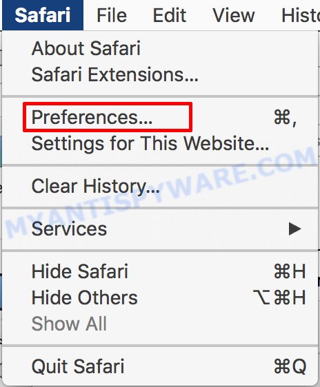 Safari preferences