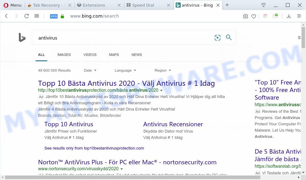 Tab Recovery ads