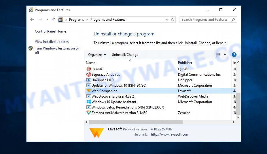 Adaware Web Companion - uninstall