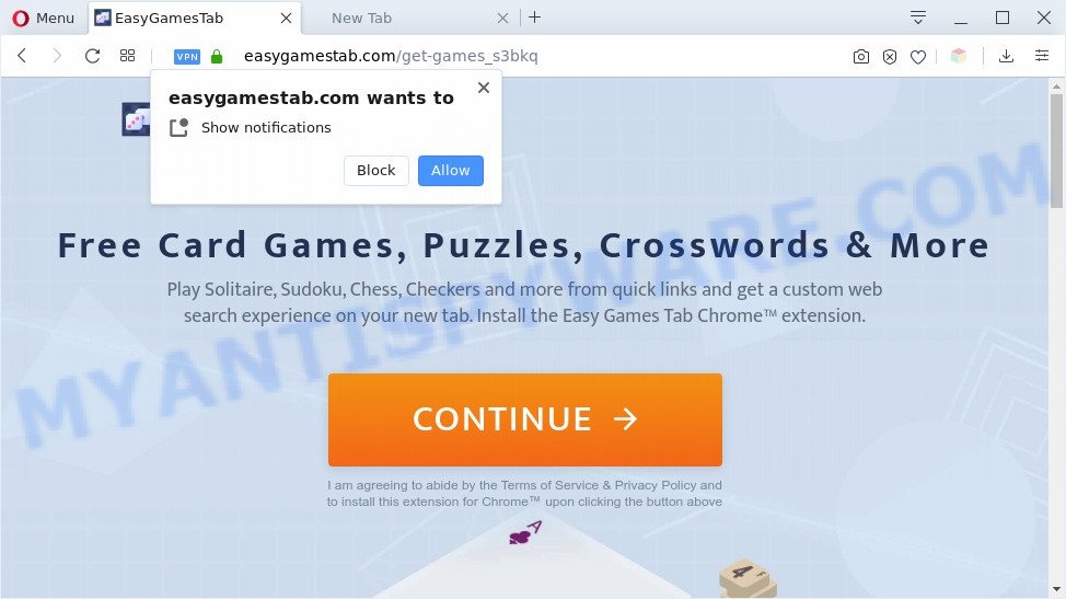 EasyGamesTab install page