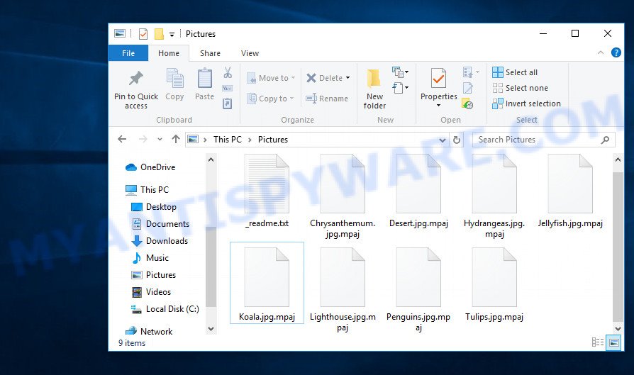 Files encrypted with .Mpaj file extension