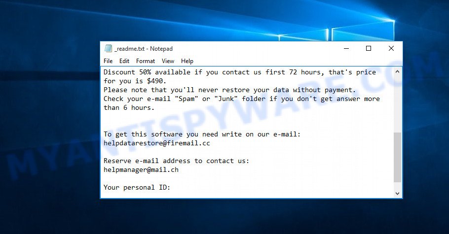Helpmanager@mail.ch ransomware