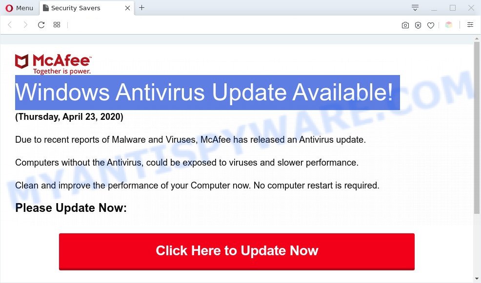 Windows Antivirus Update Available