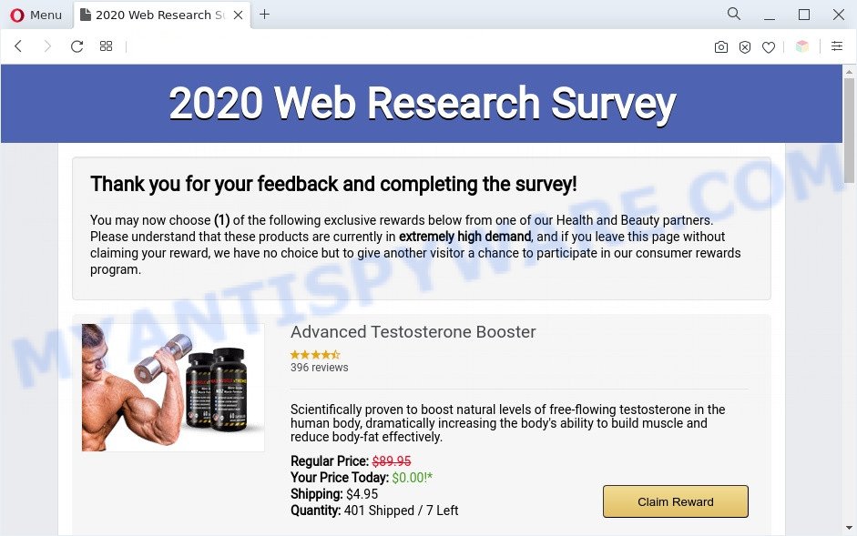 2020 Visitor Feedback Survey scam end page