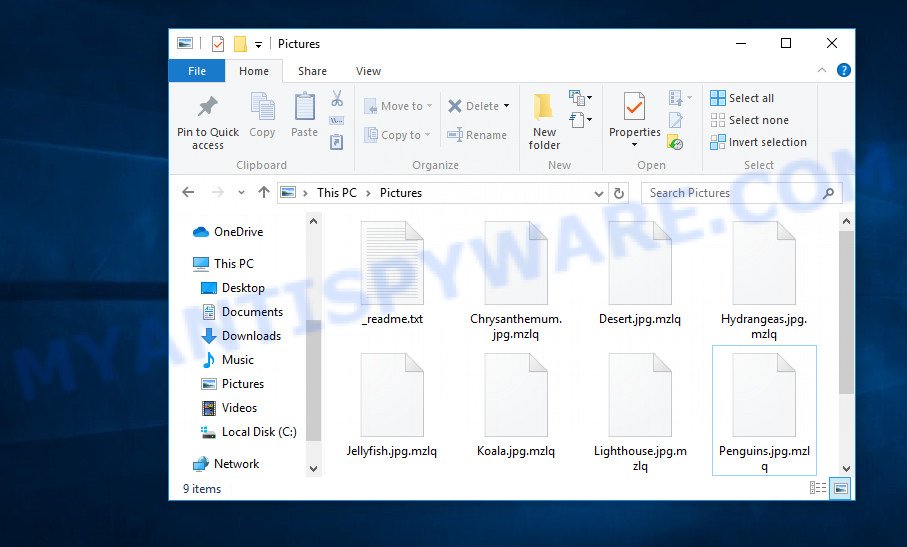 Files encrypted with .Mzlq file extension