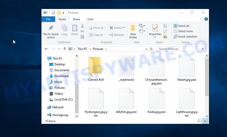 Files encrypted with .Pezi extension