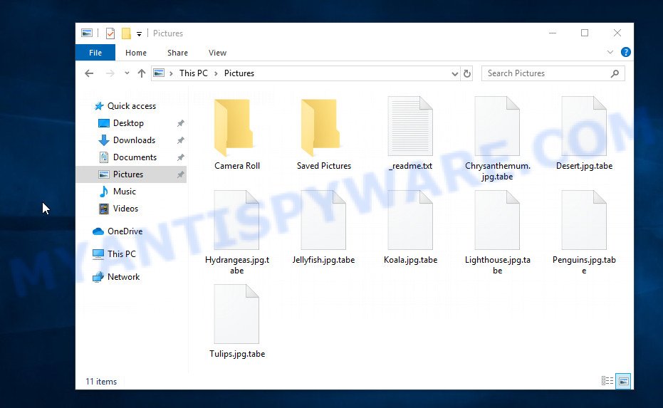 Files encrypted with .Tabe extension