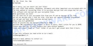 Restoreadmin@firemail.cc ransomware