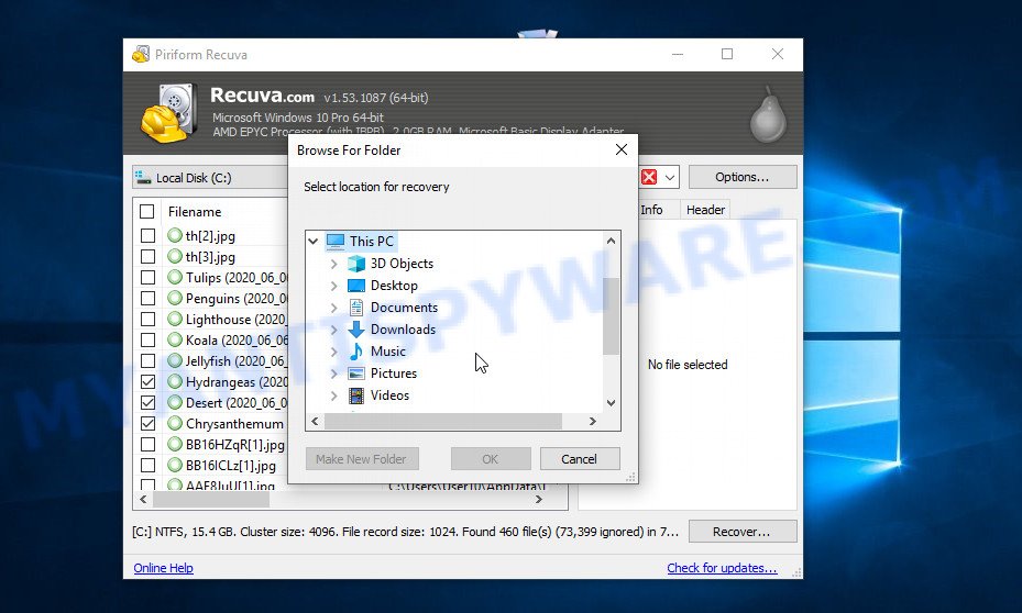 Recuva recover files