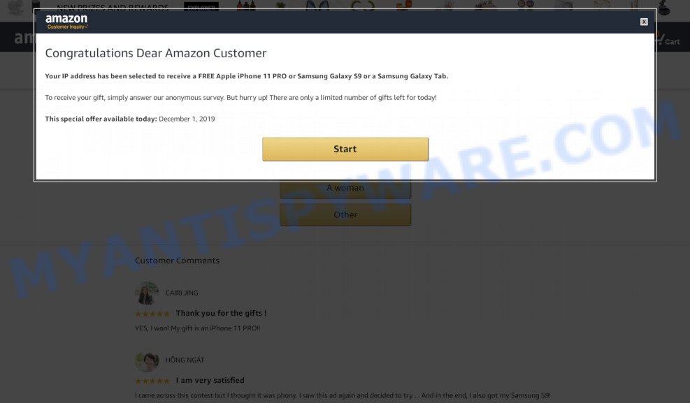 Congratulations Dear Amazon Customer