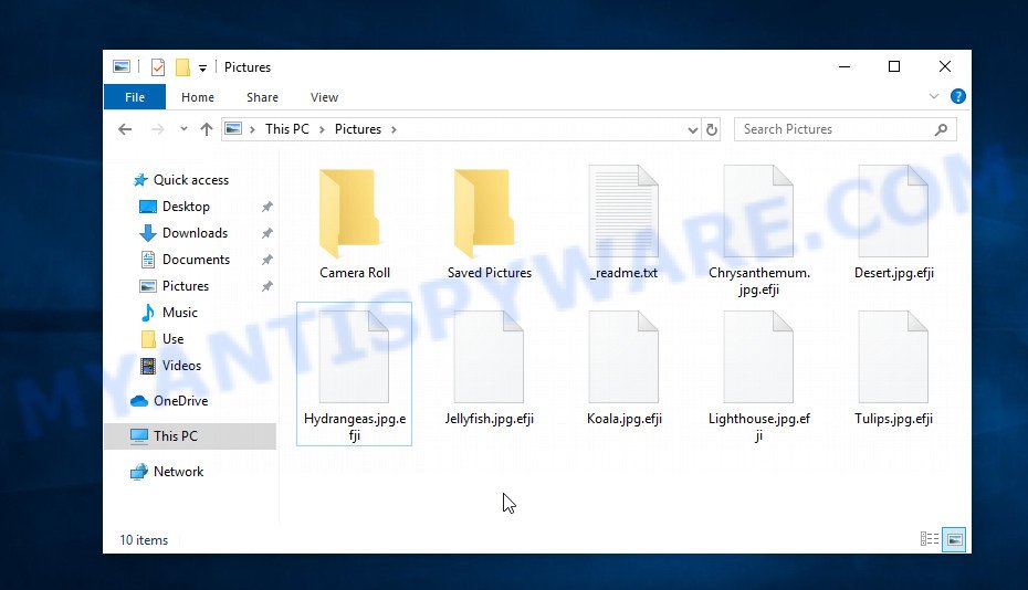 Files encrypted with .Efji extension