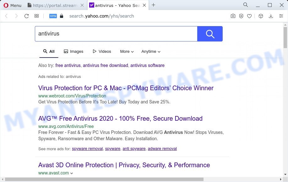 StreamSiteSearch ads