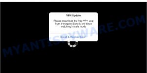 VPN Update popup scam