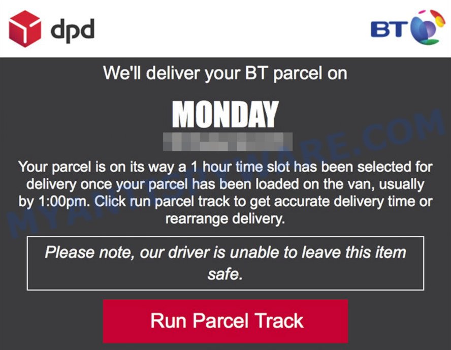 DPD Delivery Email virus