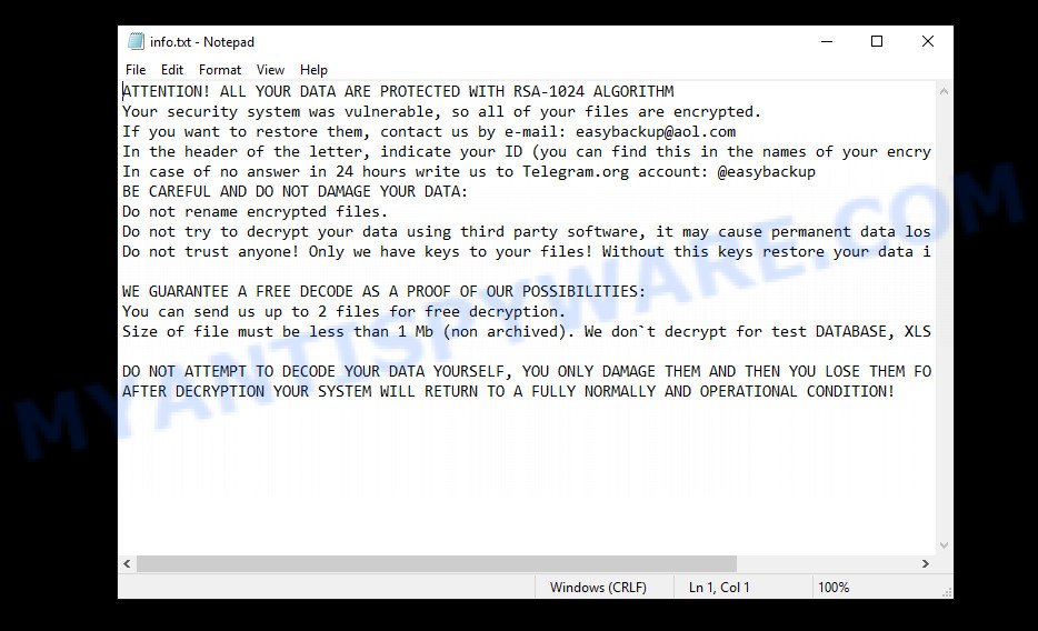 Easy ransomware - info.txt