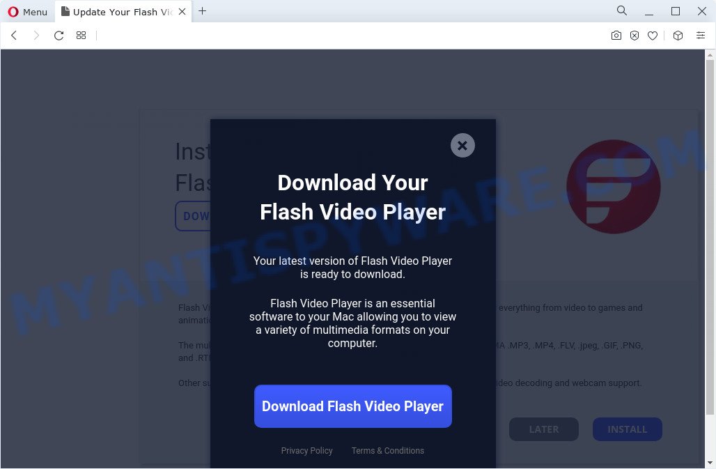 fake Flash Video Player pop-up scam
