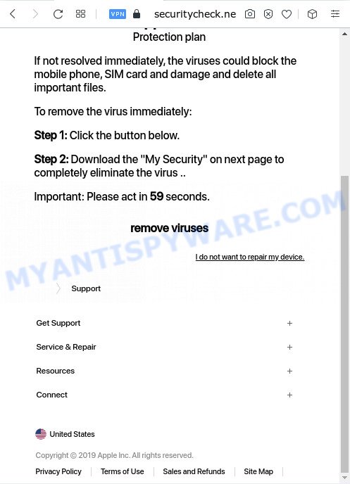 Securitycheck.network pop-up scam