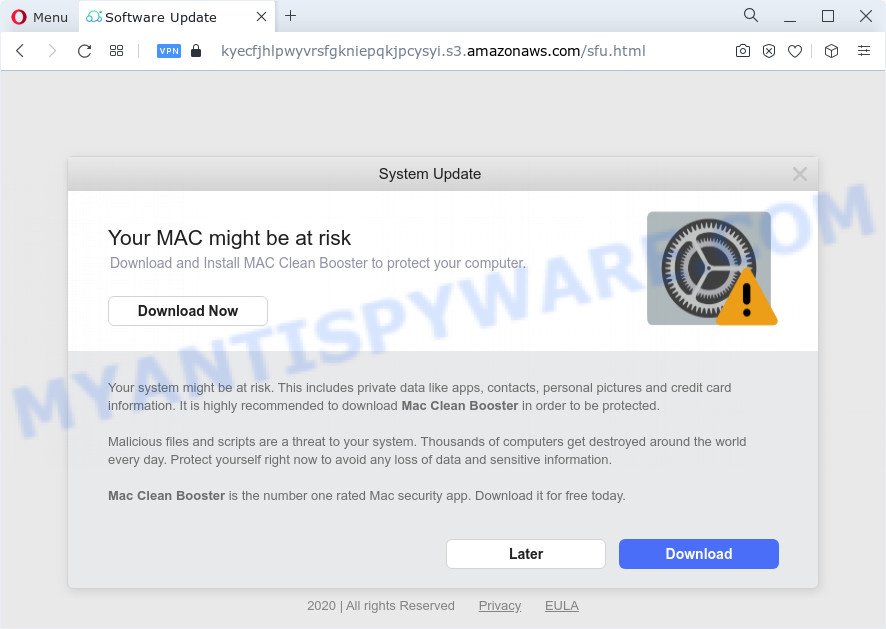 Your MAC might be at risk pop-up scam