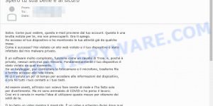 Spero tu stia bene e al sicuro EMAIL SCAM