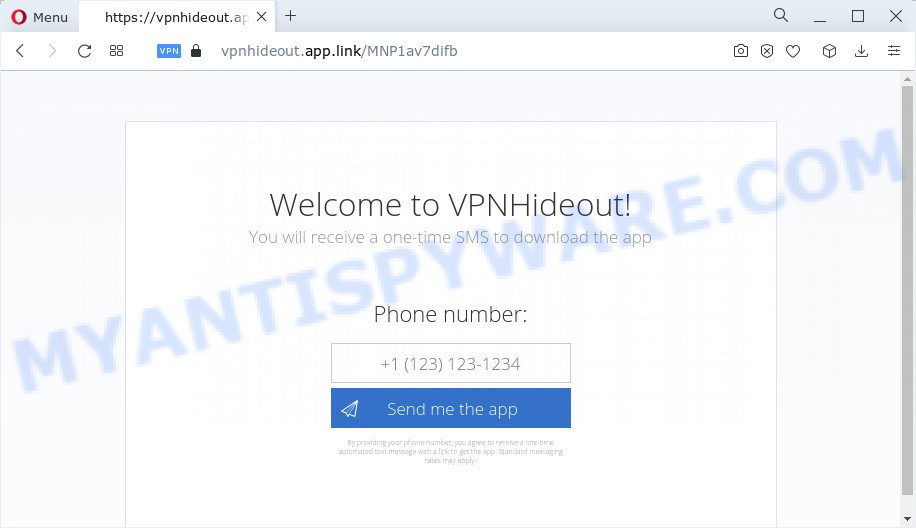 HideoutVPN pop-up