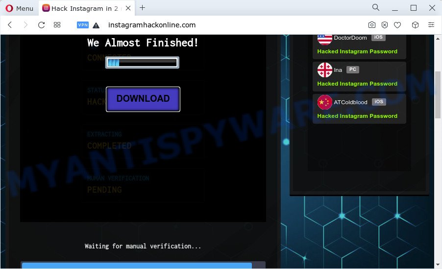 Instagram Password Hacker - we almost finished
