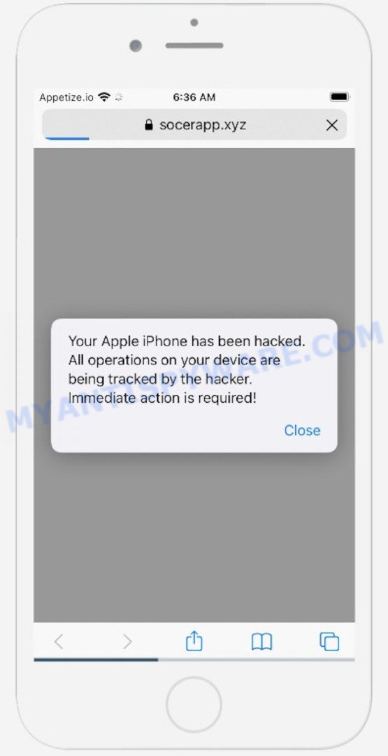 Your Apple iPhone has been hacked SCAM