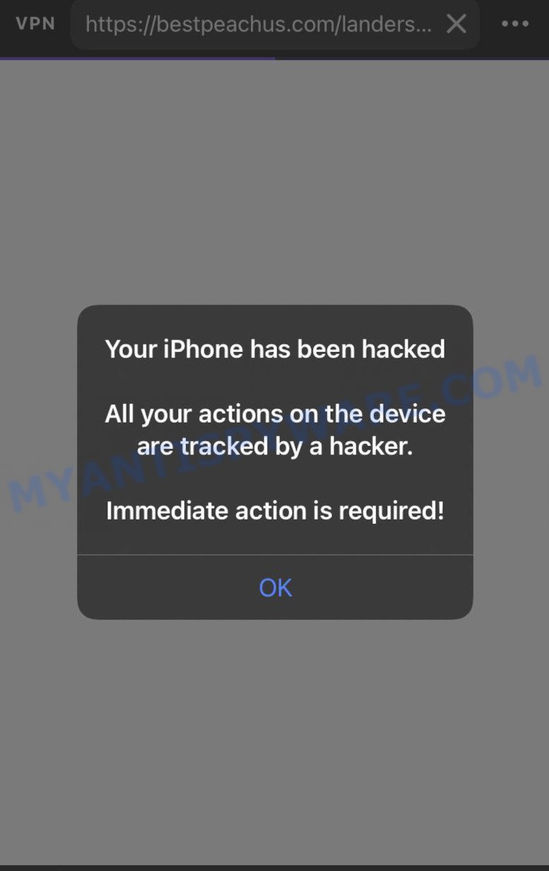 Your iPhone Has Been Hacked pop up