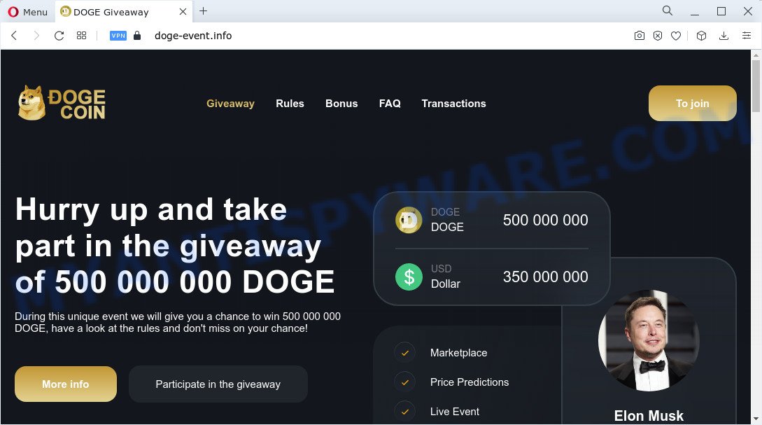 Doge Giveaway scam