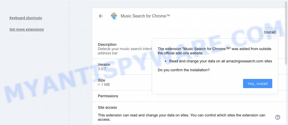 Music Search for Chrome extension