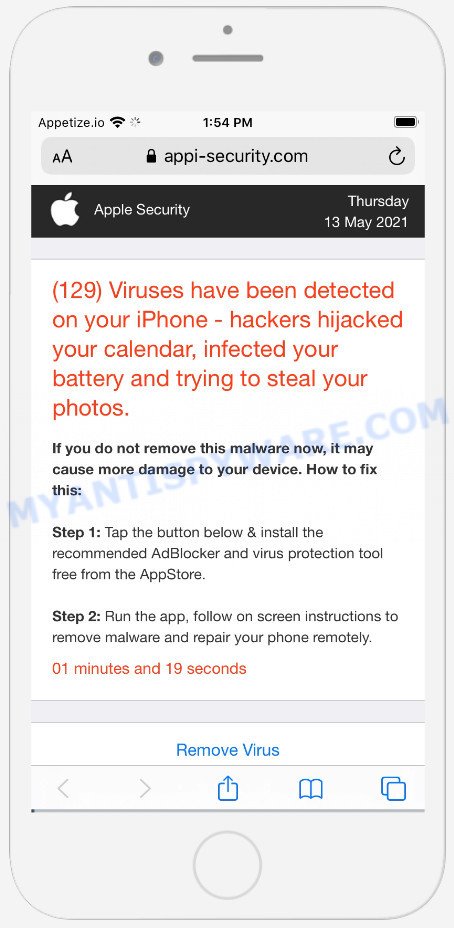 Viruses have been detected on your iPhone SCAM