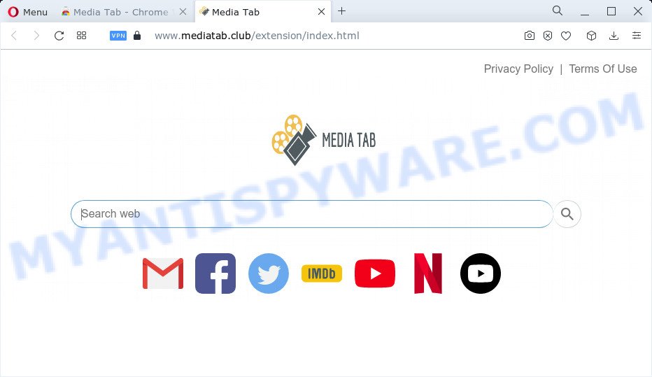 Media Tab browser hijacker