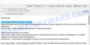 I have to share bad news with you email scam