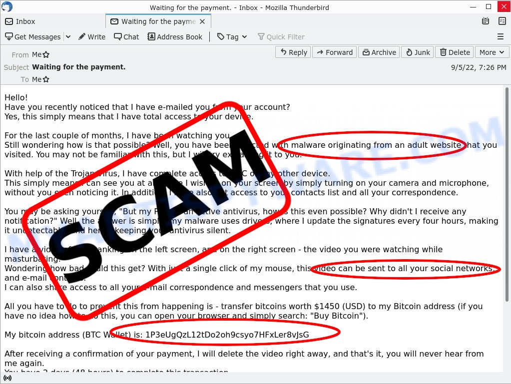 Have you recently noticed that I have e-mailed you EMAIL SCAM
