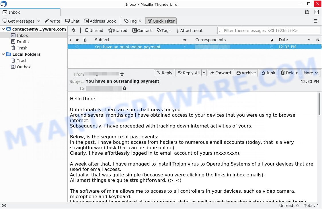 Unfortunately, there are some bad news for you SCAM