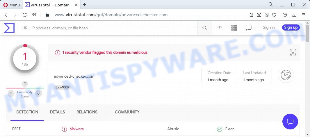 Advanced-checker.com malware
