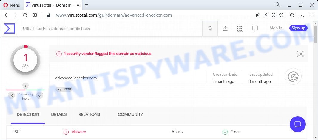 Advanced-checker.com malware