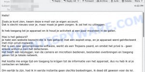 Zoals je kunt zien kwam deze e-mail van je eigen account SCAM