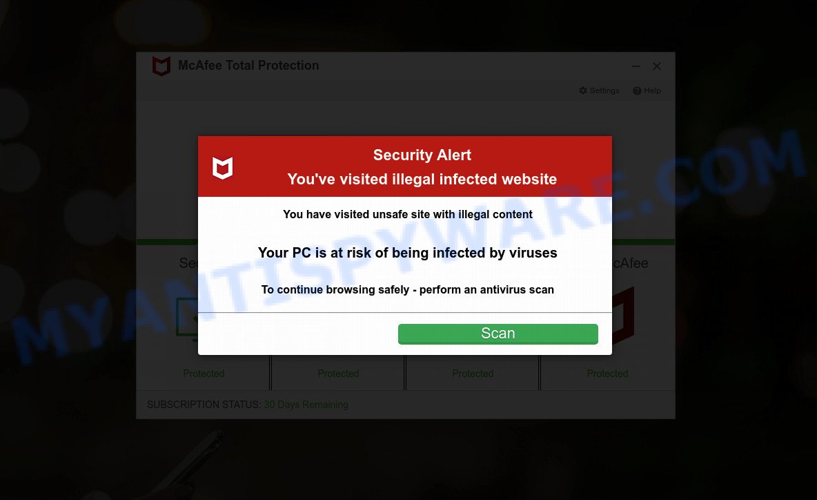 You ve visited illegal infected website pop-up SCAM