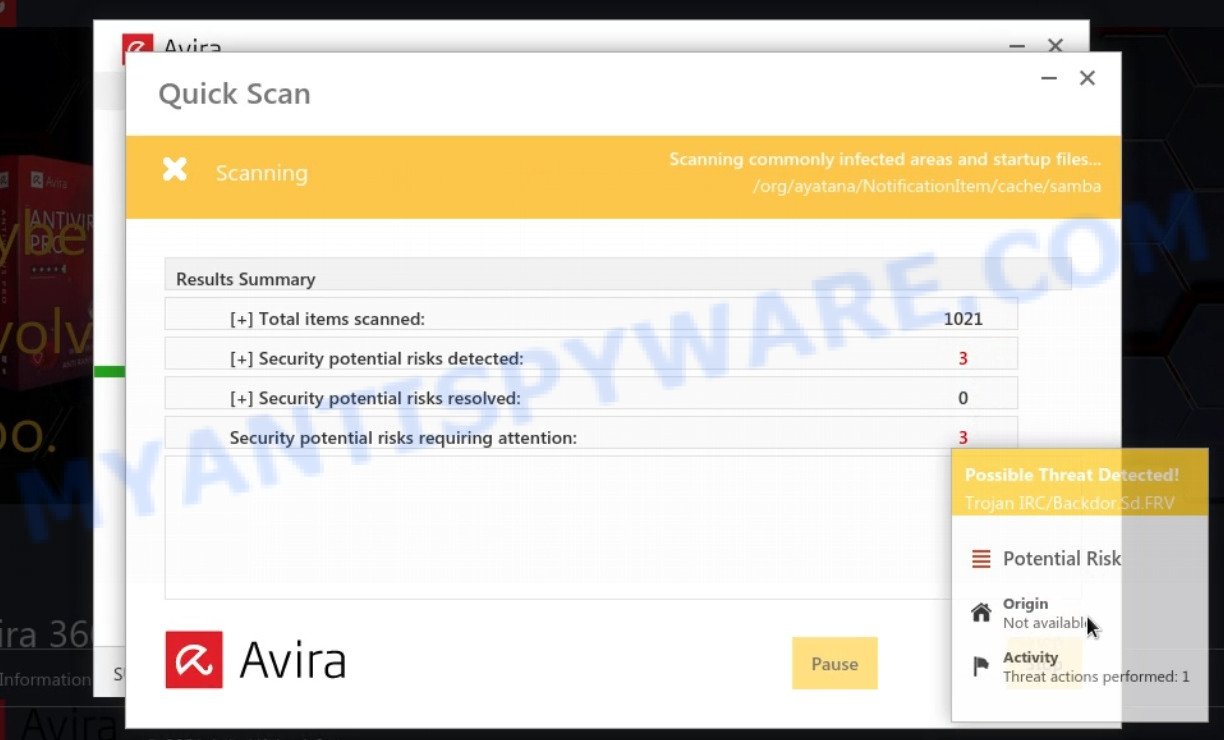 Your Pc May Have Been Infected Fake Avira Scan